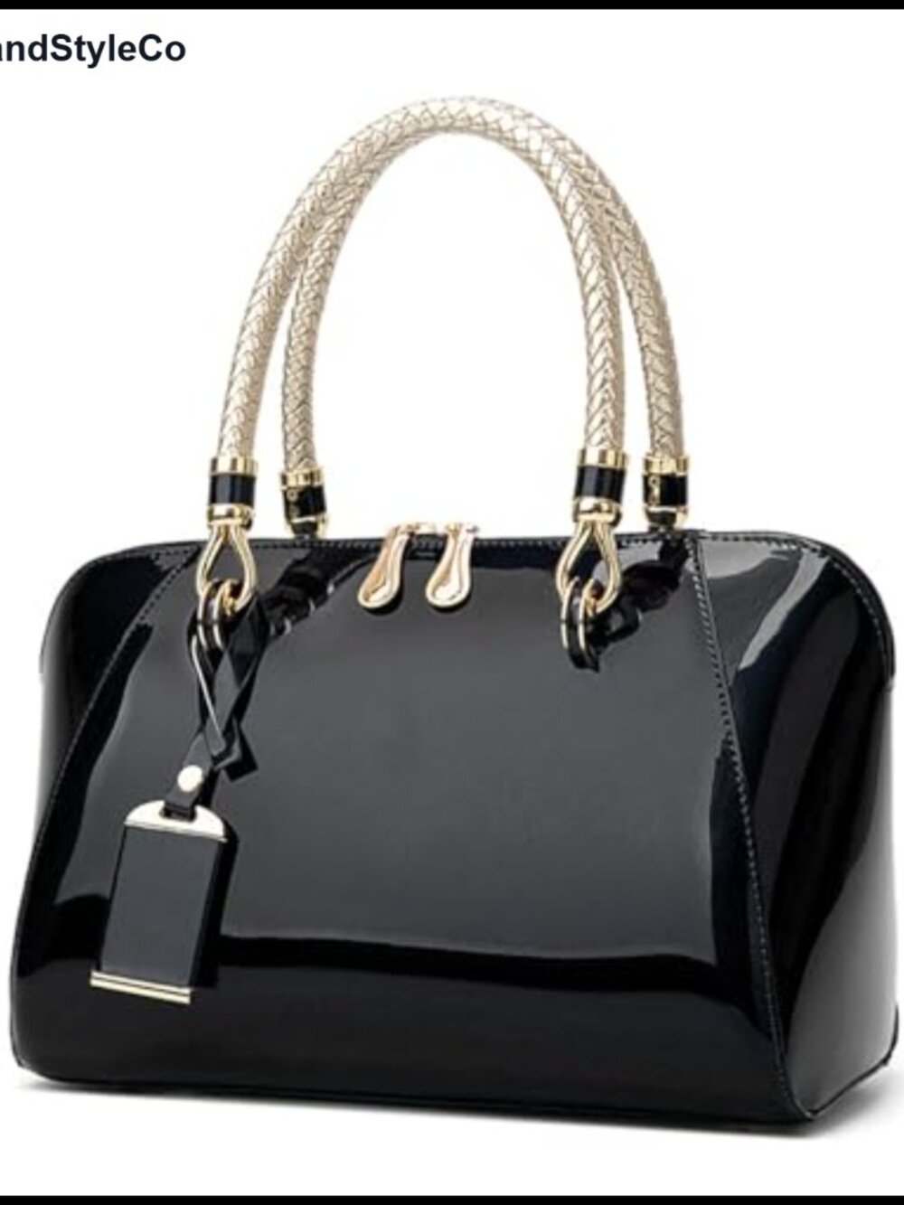 Patent Leather Tote Top Handle Satchel Elegant Evening Purse Party Bag